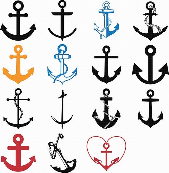 Anchor Svg Eps Png Dxf Clipart for Cricut and Silhouette | Etsy