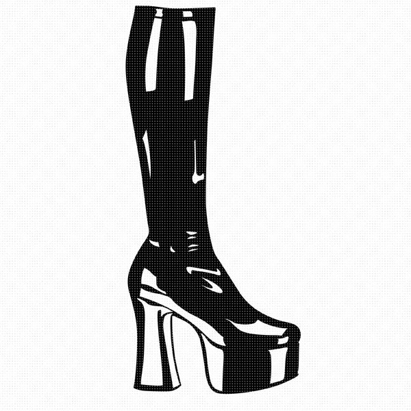 platform boots svg, eps, png, dxf, clipart for cricut and silhouette
