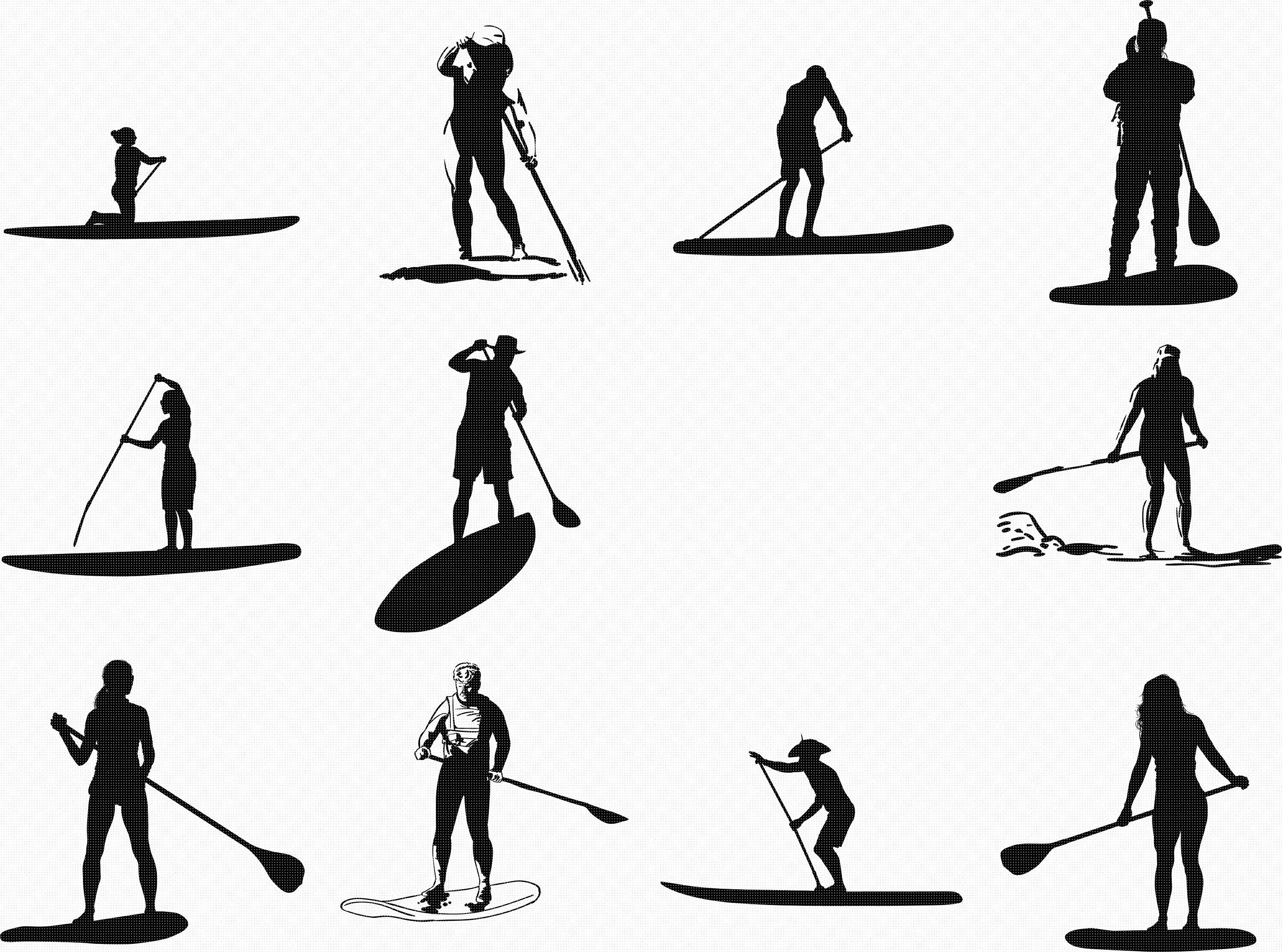 Paddleboarding svg eps png dxf clipart pour cricut et Etsy France
