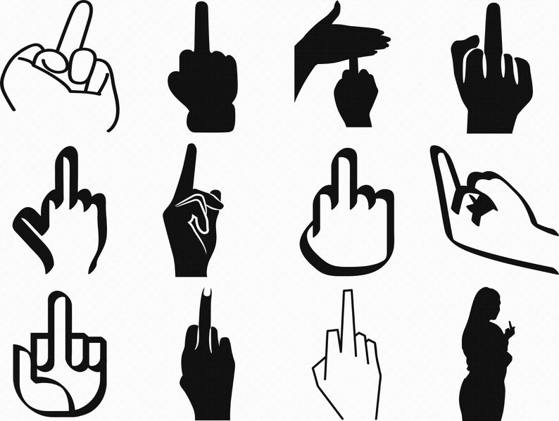 Download Middle finger svg eps png dxf clipart for cricut and | Etsy