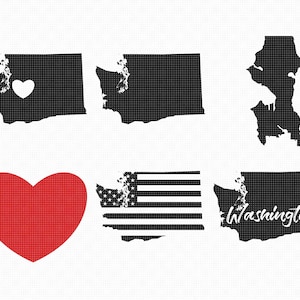 seattle washington svg, eps, png, dxf, clipart für Cricut und Silhouette