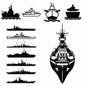 slagschip SVG, EPS, PNG, DXF, clipart voor de cricut en Silhouette
