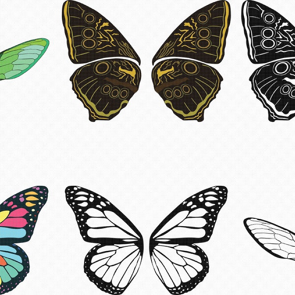 insect wings svg, eps, png, dxf, clipart for cricut and silhouette