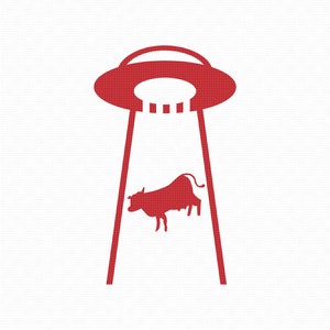 ufo cow svg, eps, png, dxf, clipart for cricut and silhouette