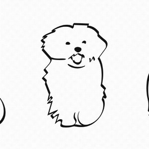 maltese dog svg, eps, png, dxf, clipart for cricut and silhouette