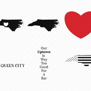 charlotte north carolina svg, eps, png, dxf, clipart para cricut y silueta