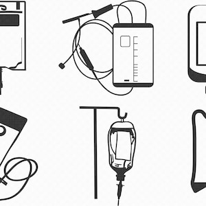 iv Flüssigkeit Tasche Svg, Eps, Png, Dxf, Clipart für Cricut und Silhouette