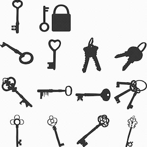 keys svg, eps, png, dxf, clipart for cricut and silhouette