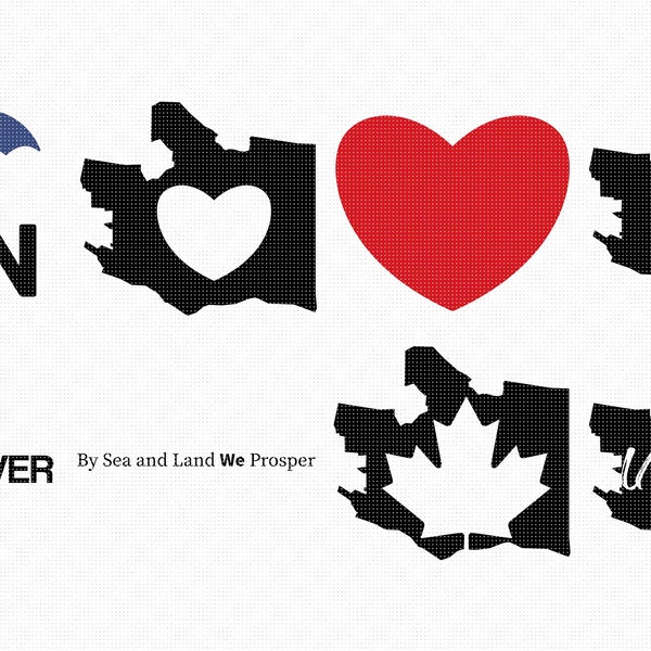 vancouver canada svg, eps, png, dxf, clipart for cricut and silhouette