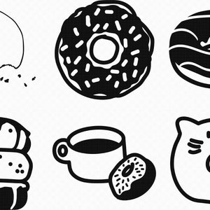 donuts svg, eps, png, dxf, clipart for cricut and silhouette