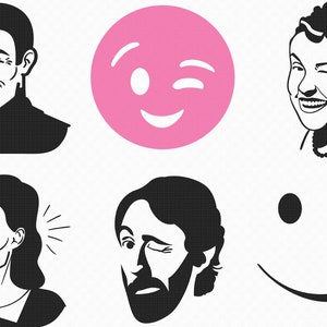 wink winking svg, eps, png, dxf, clipart for cricut and silhouette