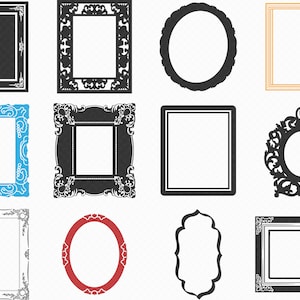 picture frame svg, eps, png, dxf, clipart for cricut and silhouette
