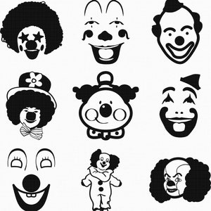 payaso svg, eps, png, dxf, clipart para cricut y silueta