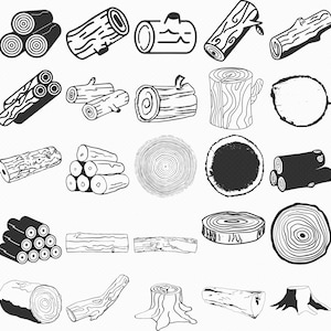 hout Log SVG, EPS, PNG, DXF, clipart voor de cricut en Silhouette