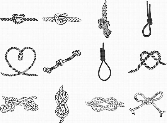 Rope Knot Svg, Eps, Png, Dxf, Clipart for Cricut and Silhouette