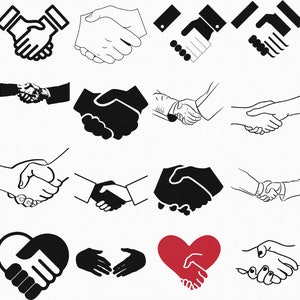 hand shake shaking hands hand shake sign svg, eps, png, dxf, clipart for cricut and silhouette