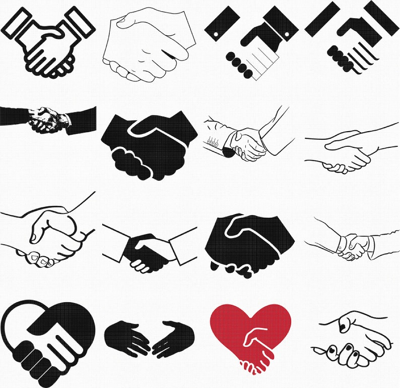 Hand shake shaking hands hand shake sign svg eps png dxf | Etsy