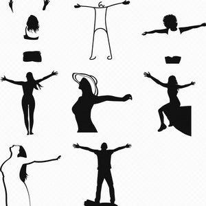 armen wijd open SVG, EPS, PNG, DXF, clipart voor de cricut en Silhouette