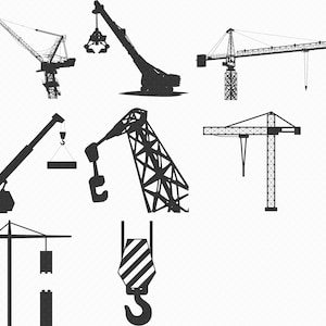 bouw kraan SVG, EPS, PNG, DXF, clipart voor cricut en silhouet