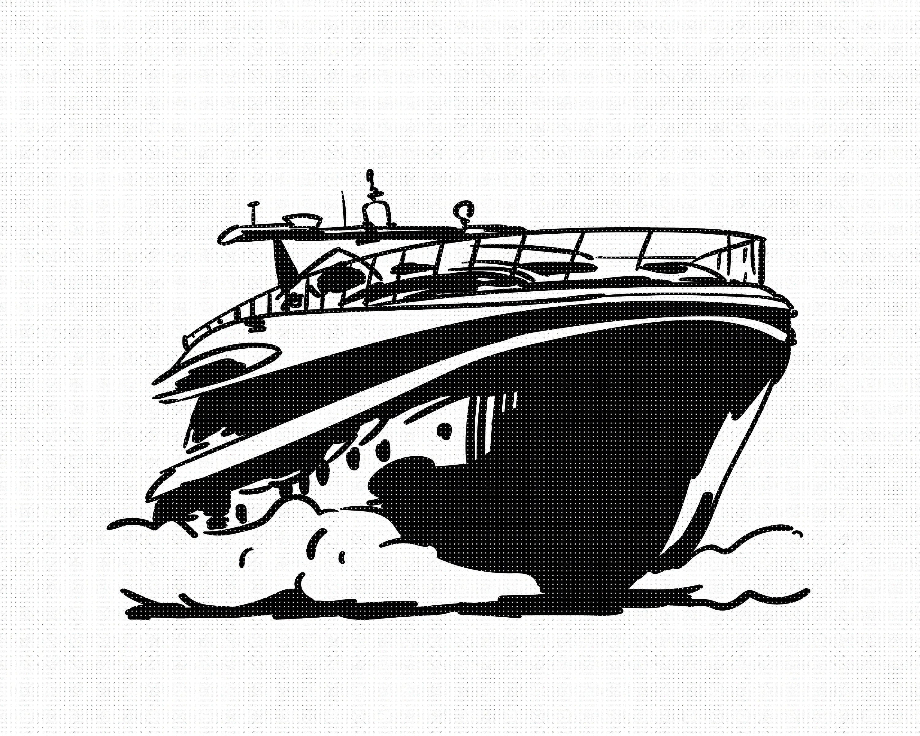 yacht svg, eps, png, dxf, clipart for cricut and silhouette