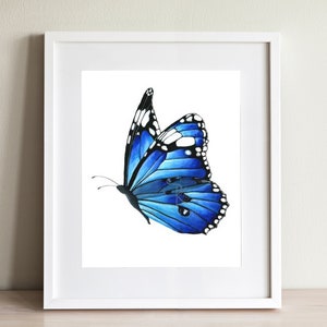 Butterfly Wall Art - Black & White Butterflies Decor - Watercolor Art Print  - 11x14 – Unframed Poster