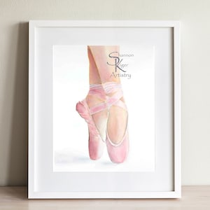 Ballet Shoe Print, Ballet Print, Ballet Dancer Gift, Watercolor Print, Wall Art, Home Decor, Poster Print, Wall Print, Dance Recital Gift