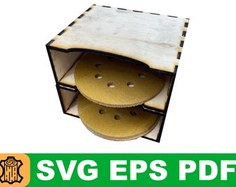 Sanding Disc Organizer Laser Cut File: Sandpaper Storage SVG (Digital Download)