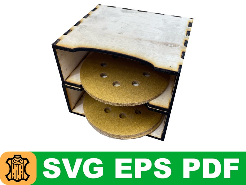 Sandpaper Organizer Cut File Sanding Disc Storage SVG Sandpaper Disc Storage Laser File Etsy