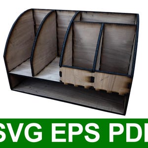 File di taglio per organizer da scrivania: SVG, EPS, PDF tagliato al laser (download digitale)
