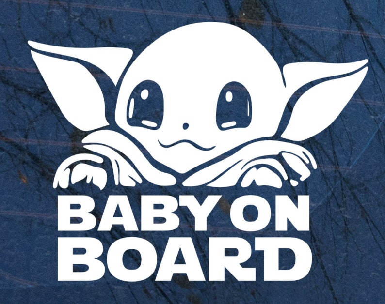 Baby Yoda Baby On Board Vinyl Decal Die Cut Sticker | Etsy