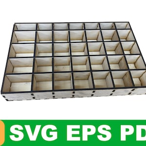 Kleine onderdelen organizer gesneden bestand - Organizer bin SVG - schroef organizer laserbestand