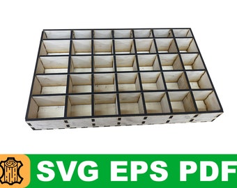 Small Parts Organizer Laser Cut File: 28 Bin SVG (Digital Download)