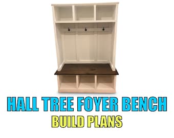 Hall Tree Foyer Bench - Digital Plans | Build Plans - Woodworking Plans