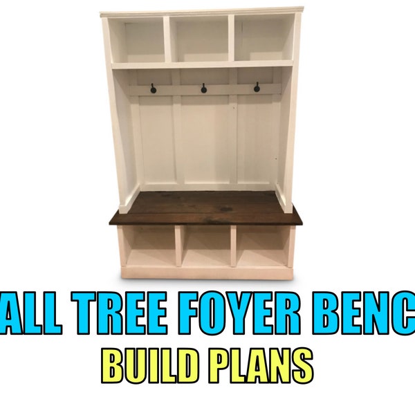 Hall Tree Foyer Bench - Digital Plans | Build Plans - Woodworking Plans