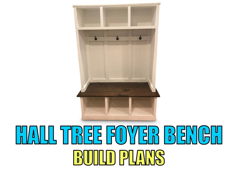 Hall Tree Foyer Bench Plans: DIY Woodworking (Digital Plans) image 1
