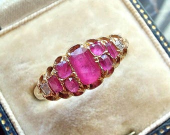 Fabulous Antique Victorian 18ct gold natural Ruby Ring, Classic Antique jewellery