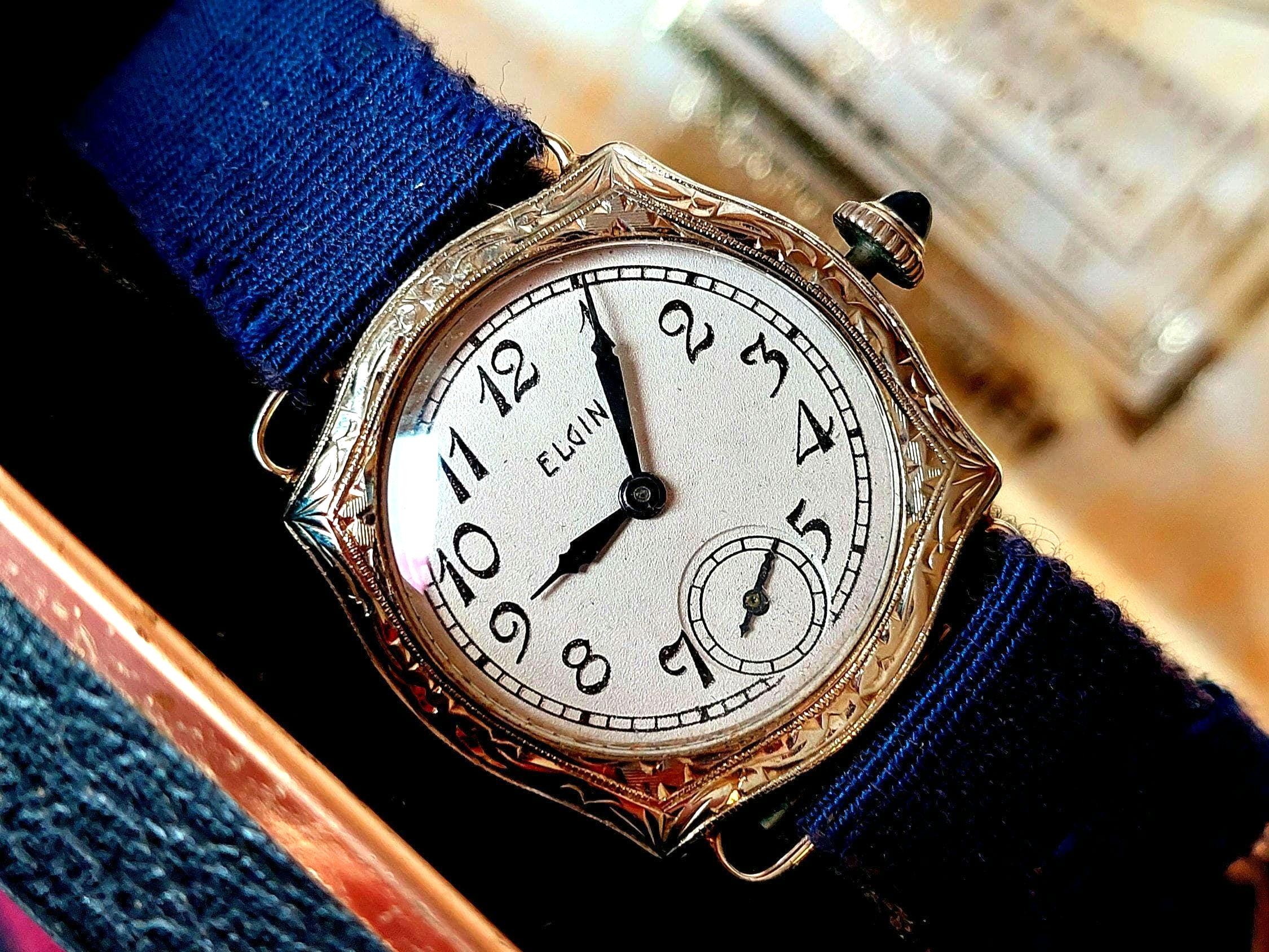 Art Deco Elgin Watch 18k White Gold 1920s Vintage Ladies 