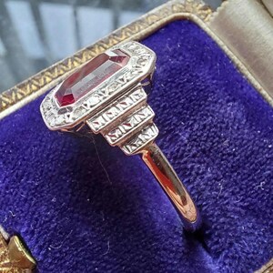 ANTIQUE 18ct Ruby and Old Cut Diamond Ring, Unique Antique jewellery, Antique wedding rings image 5
