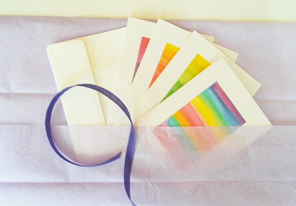 Note Cards With Envelopes / Colorful Blank Cards Set / | Etsy