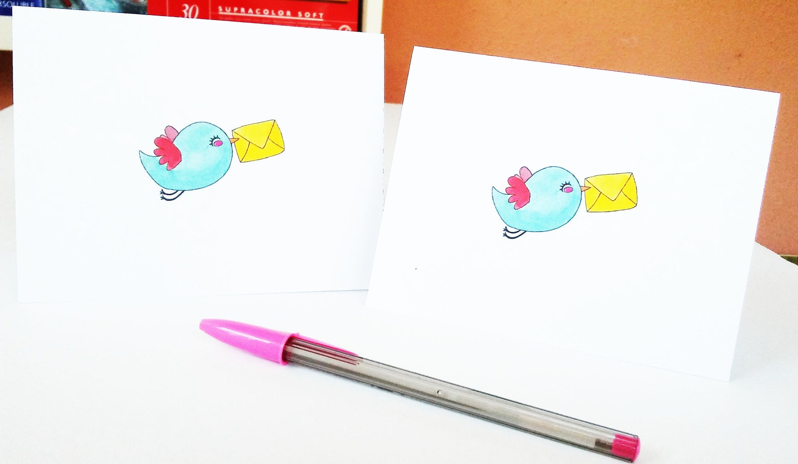 Cute Note Cards With Envelopes Note Cards Blank Cute Bird Etsy