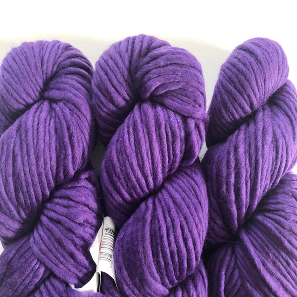 Cascade Spuntaneous Yarn Acai, Purple Super Bulky Yarn, Merino Wool Weight 6, Purple Yarn, Natural Fiber, Single Ply Yarn