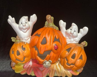 Ceramic triple pumpkin/double ghost