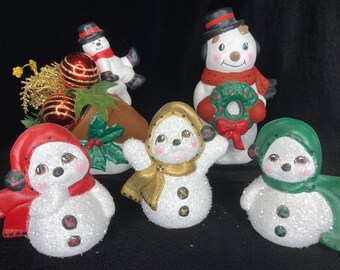 Ceramic mini snowman family