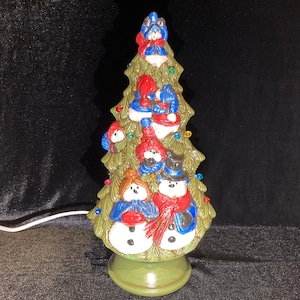 Ceramic 12&quot; snowman tree