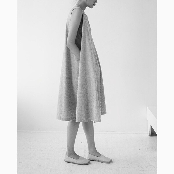 Seersucker A-line cotton dress
