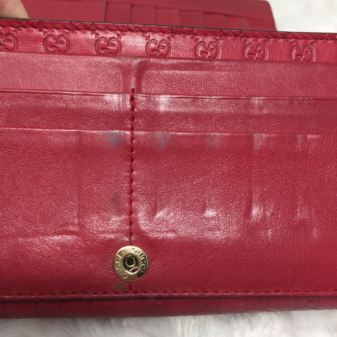 Authentic Preowned Gucci Red Wallet Etsy