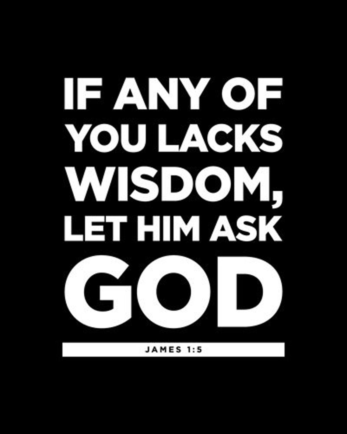 If Any of You Lack Wisdom Let Him Ask God James 1:5 Bible | Etsy