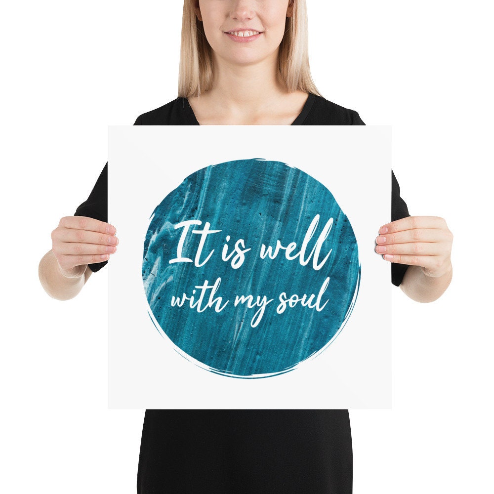 It Is Well With My Soul Hymn Lyric Print Unframed Etsy