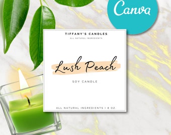 Candle Label Template - Custom Product Label - Editable Candle Labels