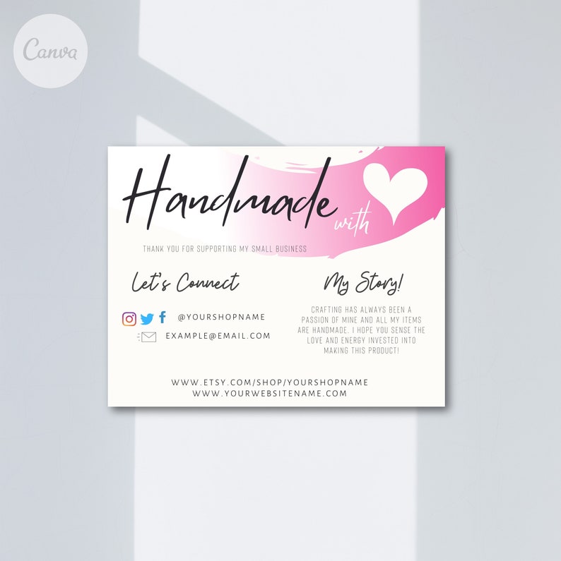 Poshmark Card Thank You Card Template Editable Shopping Card Instant Download